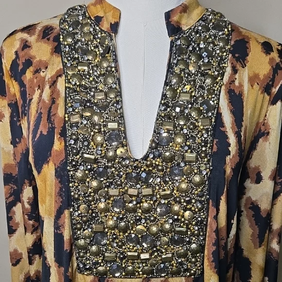 T-bags Leopard Print Embellished Women's Top Y2K Studded - Picture 2 of 6
